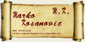 Marko Kosanović vizit kartica